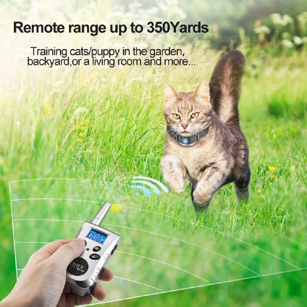 Paipaitek Cat Training CollarWith Remote,Cat Anti Meow Collar,Waterproof& Rechargeable Cat Stop Meowing Barking Collar